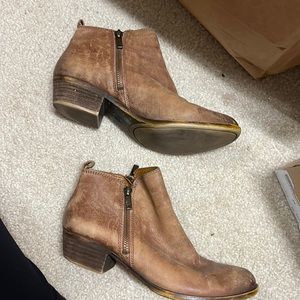 Leather ankle booties